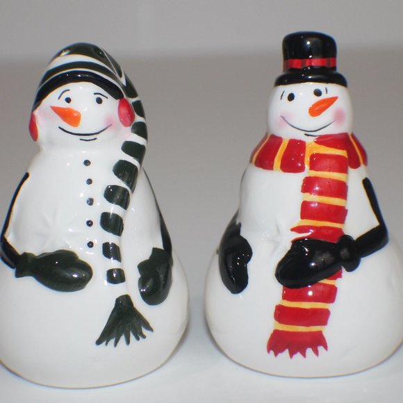 Unbranded Other - 3.5" Mr. & Mrs. Snowman Salt & Pepper Shakers Set